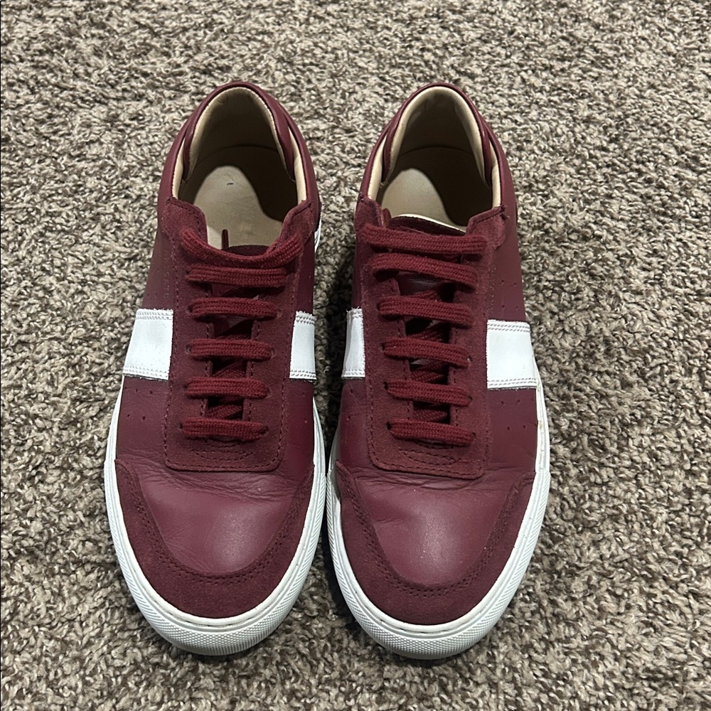 Axel Arigato Burgundy and White Sneakers